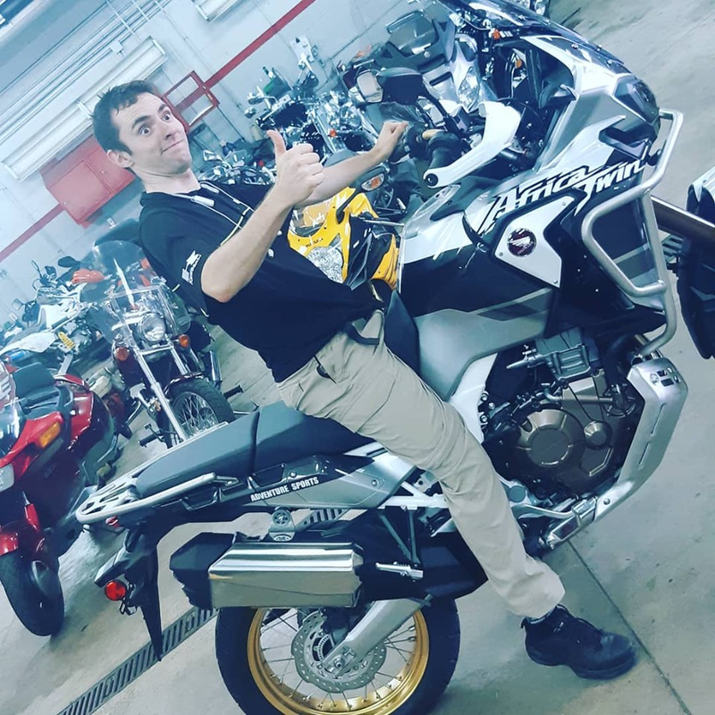 Illustration for article titled This is me sitting on an Africa Twin Adventure sports